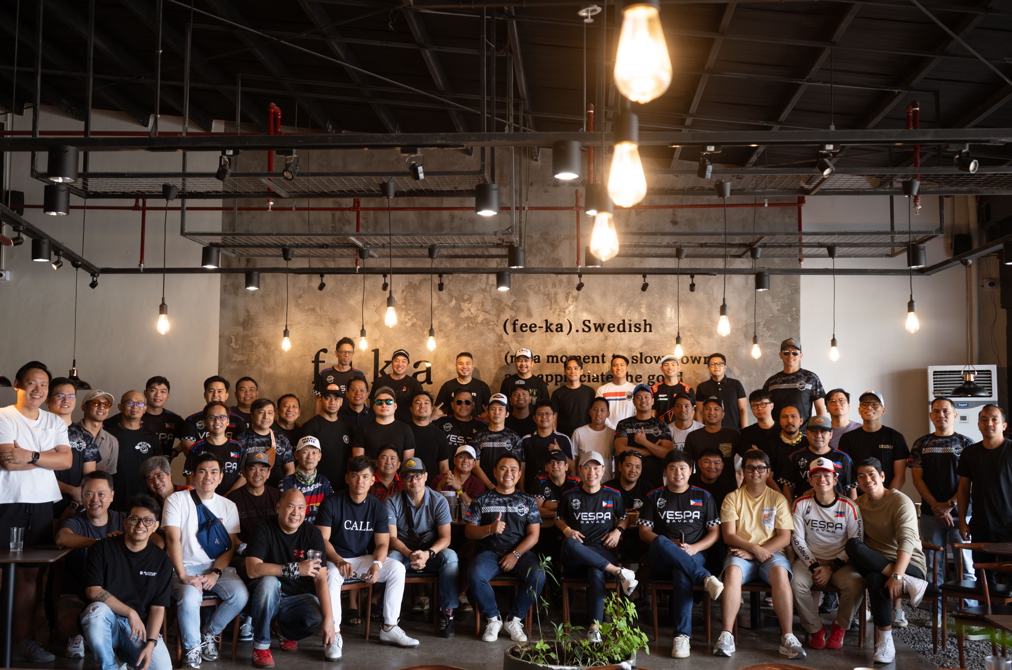 Vespa Club Davao — all members gathered