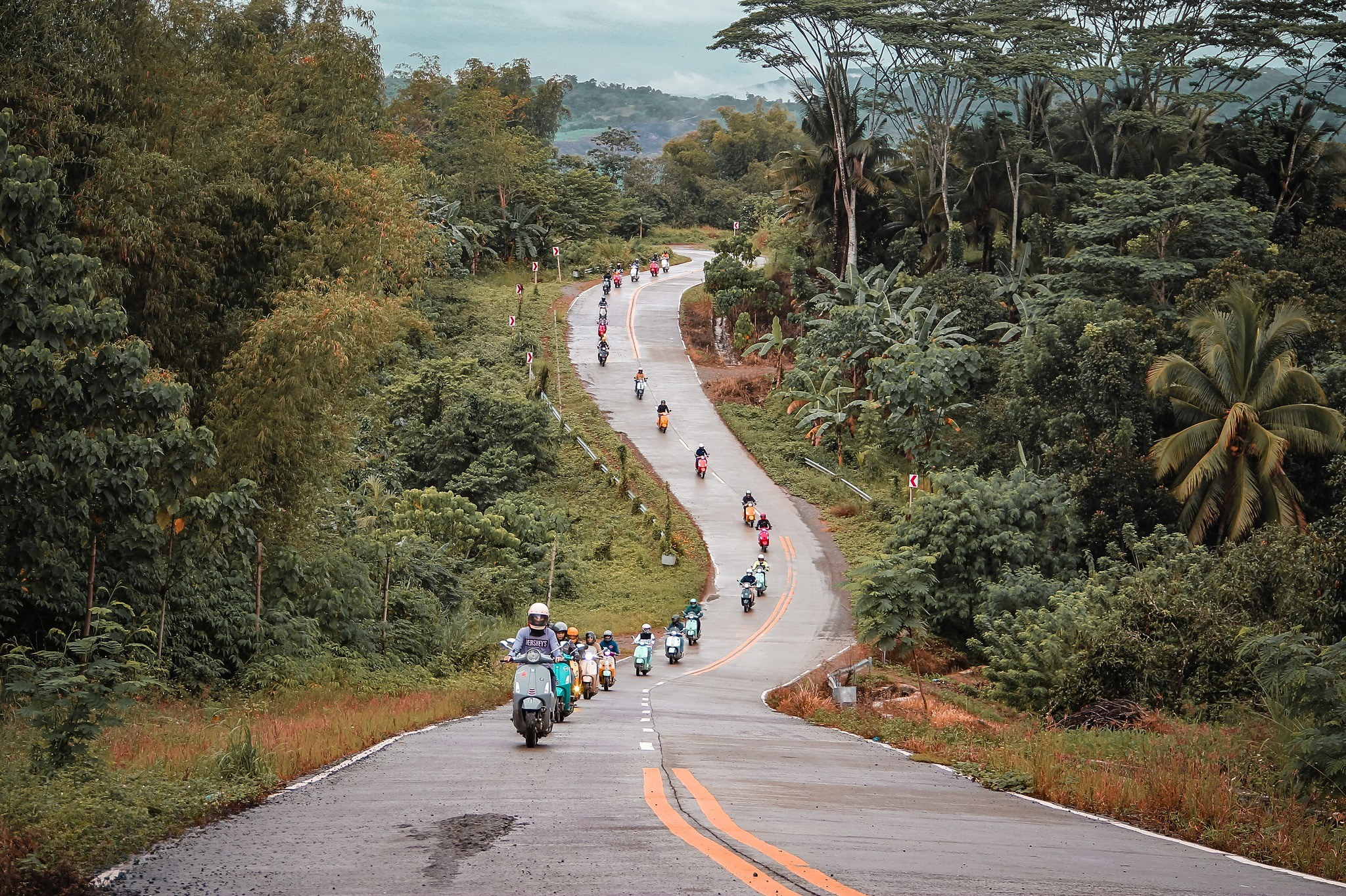 Vespa formation ride in Mindanao